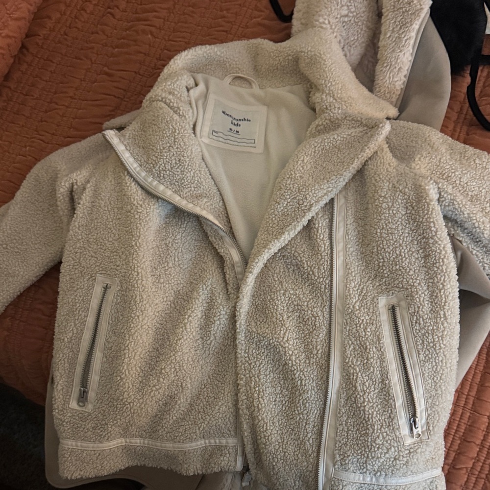 Abercrombie Kids Cream Sherpa Jacket